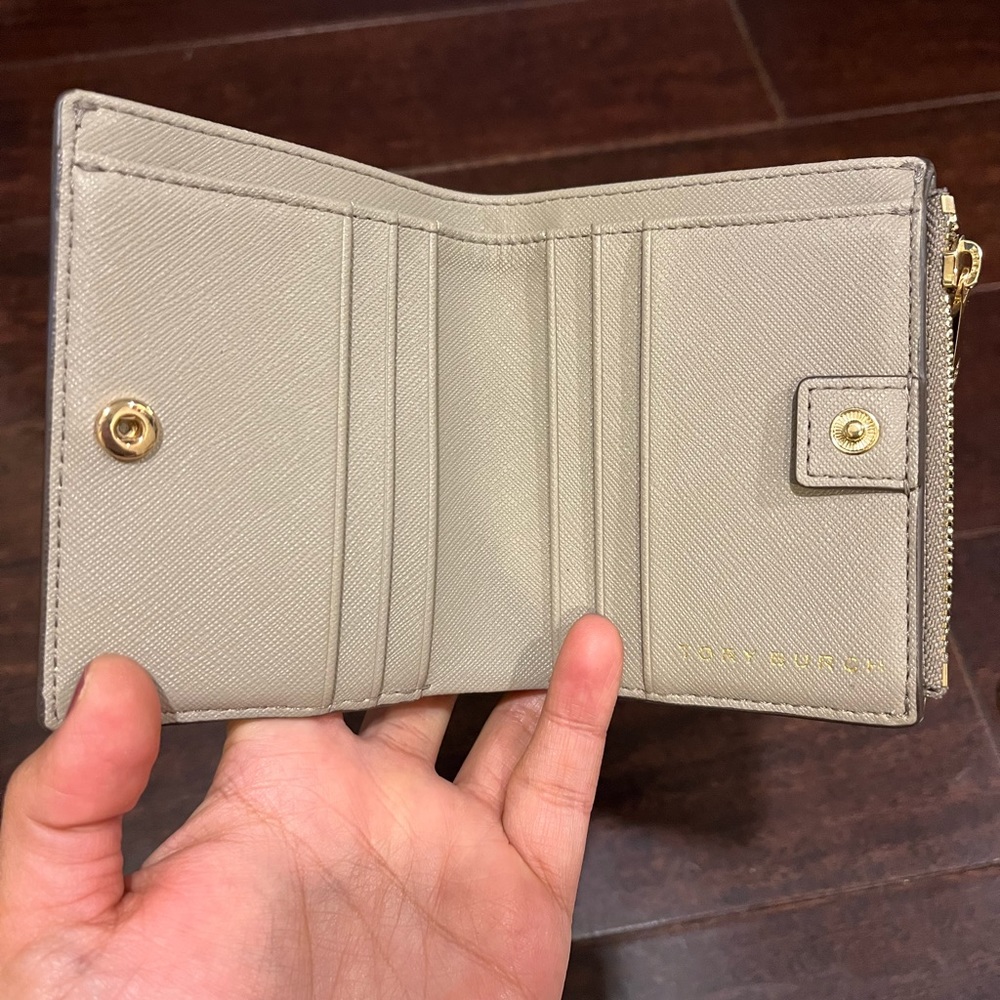Tory Burch Gray Leather Grey Emerson Mini Wallet